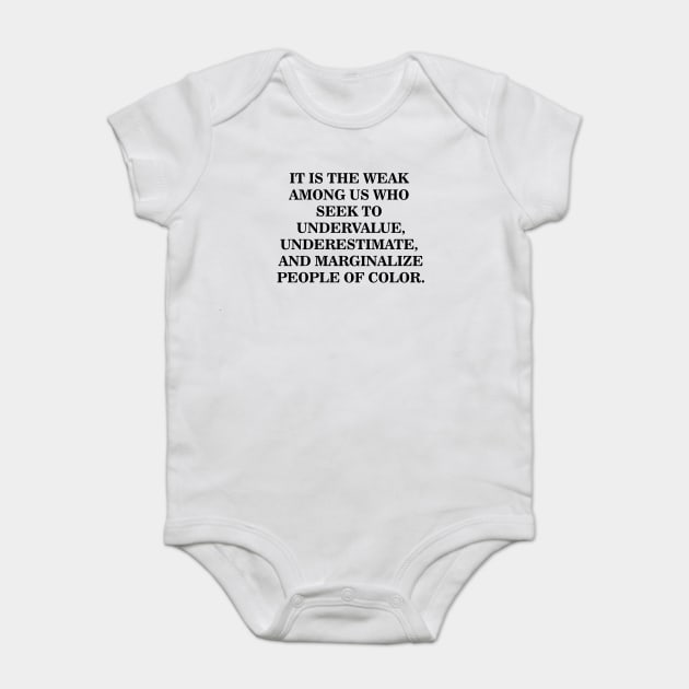 Undervalue, Underestimate, Marginalize | Black History Baby Bodysuit by UrbanLifeApparel